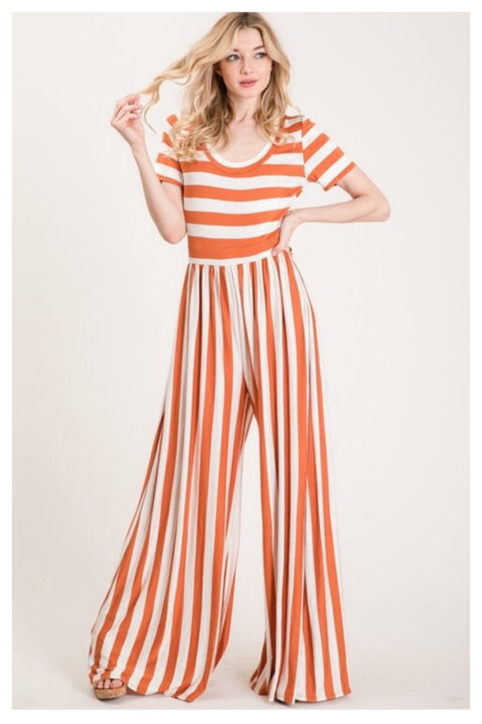 PREORDER: Bright Color Stripe Jumpsuit! Sizes S-L