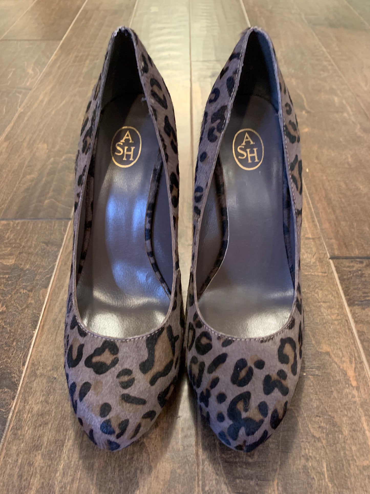 ASH Grey Leopard Heels: Size 40