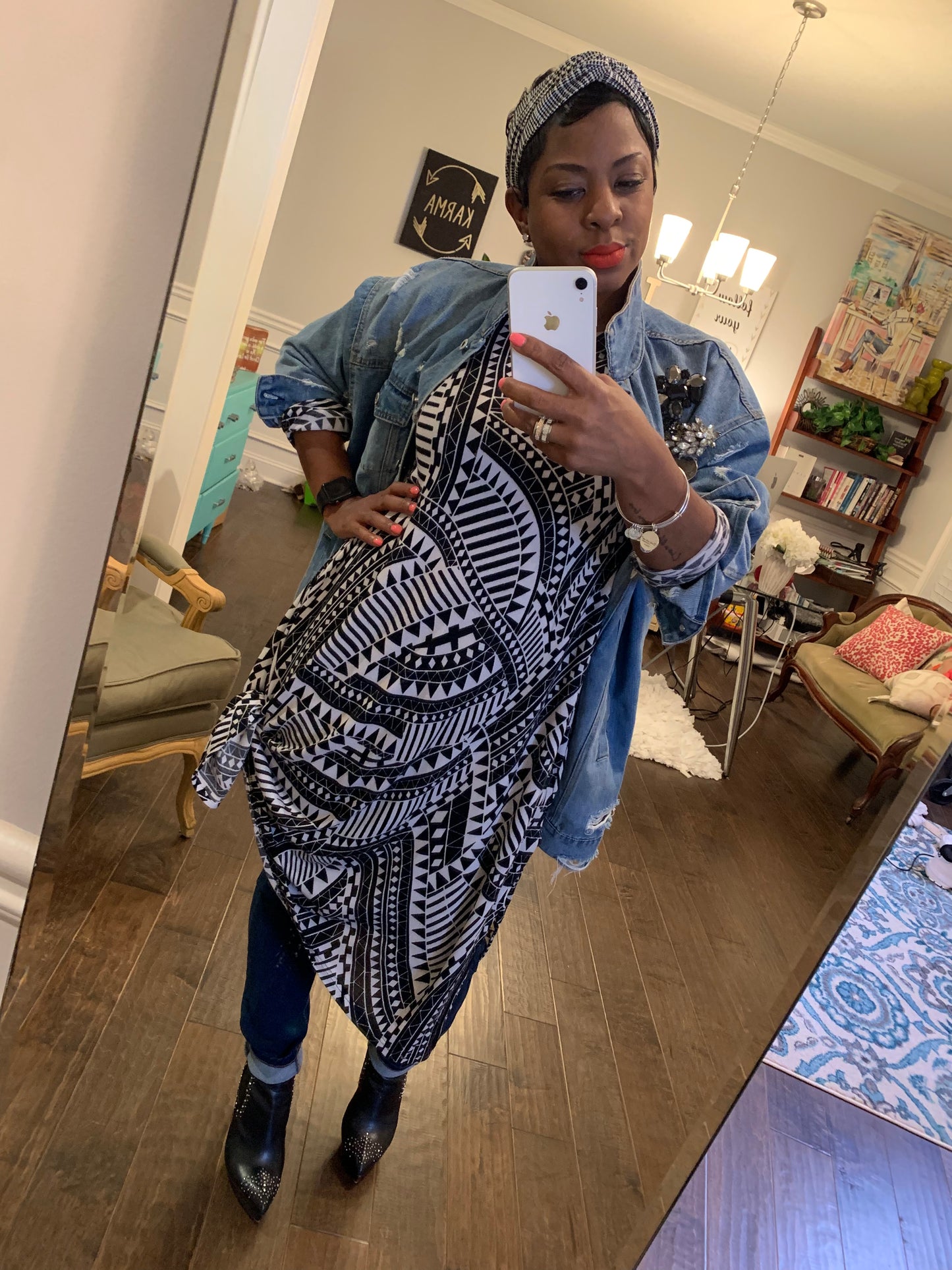 GRAPHIC! Printed Oversized Dress/Tunic: ONE SIZE