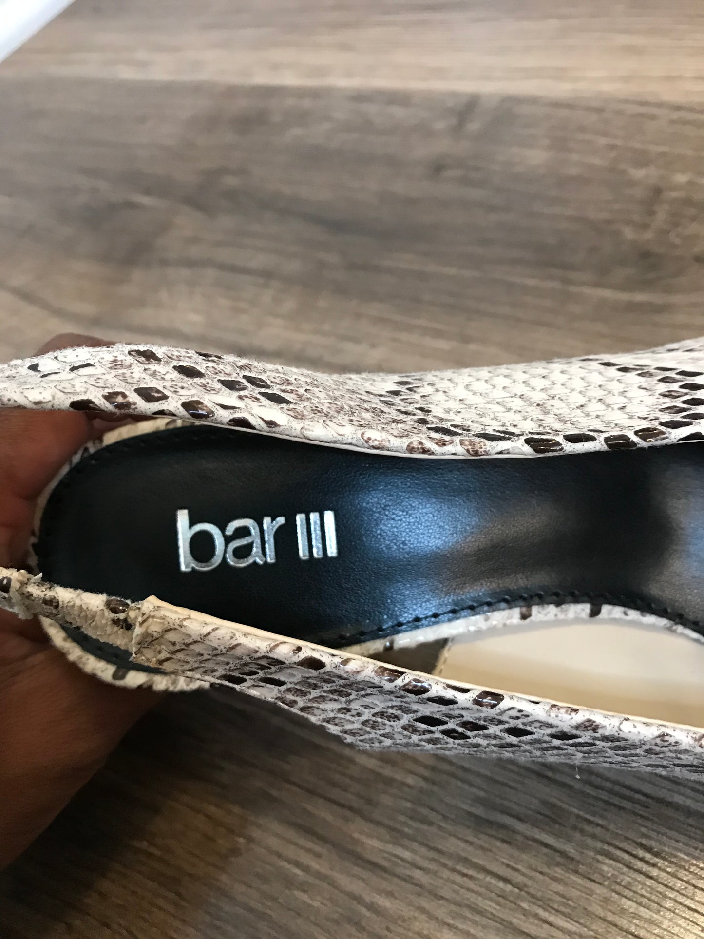 BAR II Snakeskin Slingback Heels! Size 9