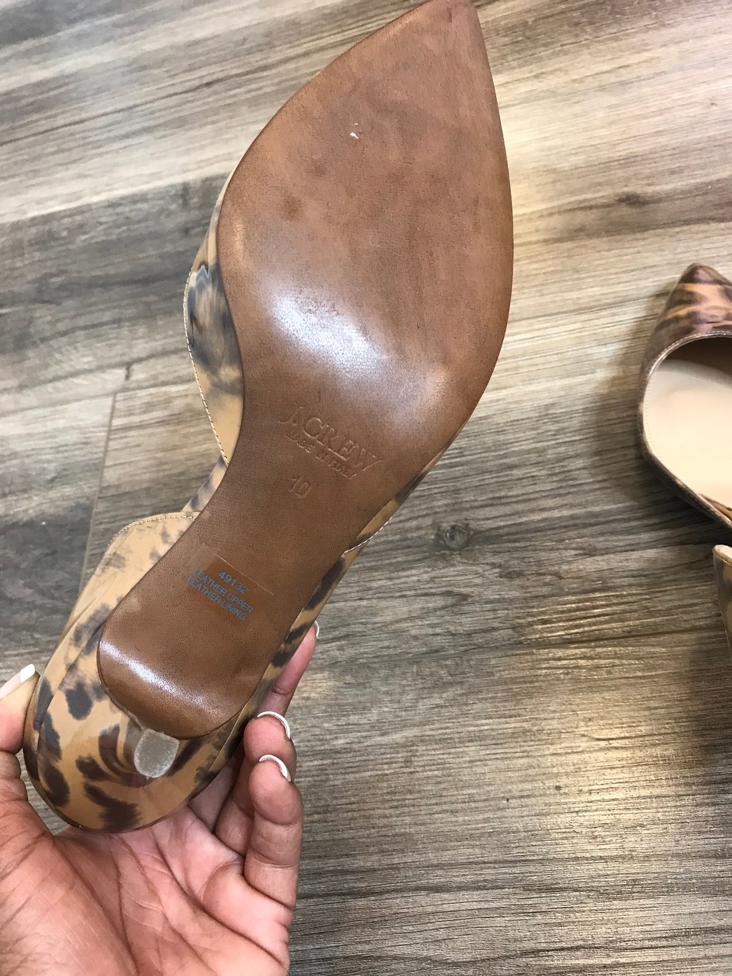 JCrew Leopard Patent Heels! Size 10