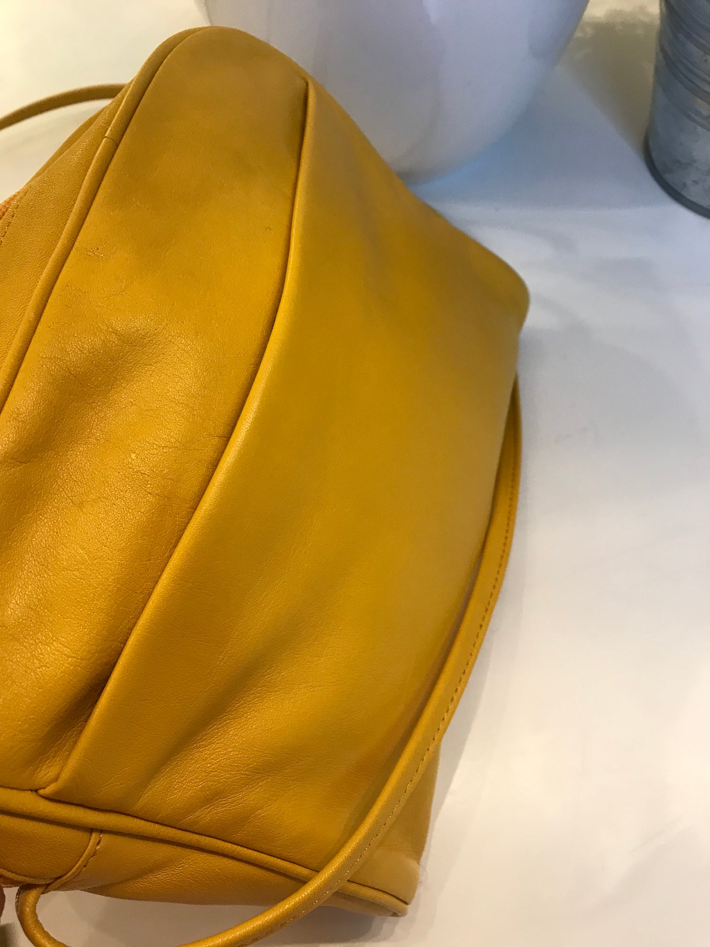 VINTAGE Canary Leather Crossbody!