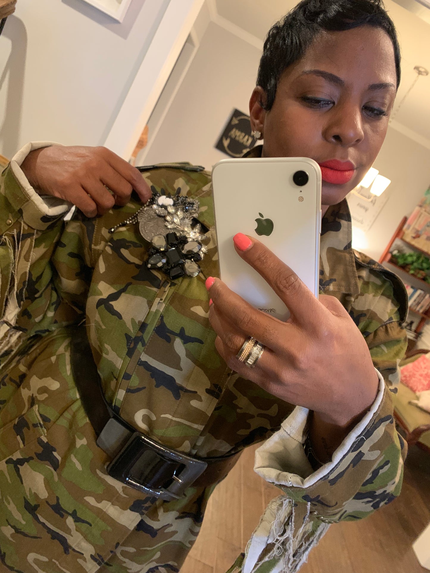 Studded Fringed Sleeve Camo Jacket! Sizes S-3X