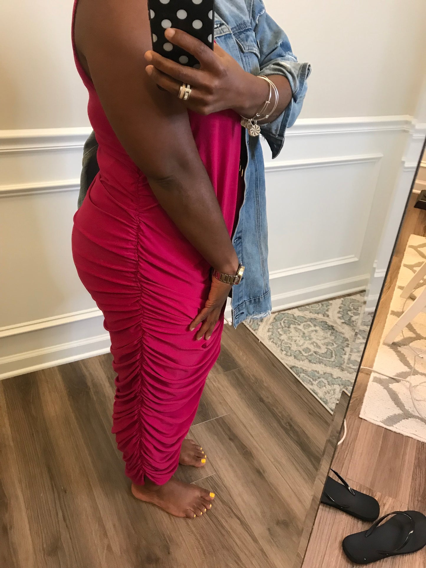 Magenta Ruched Dress! Size M-XL
