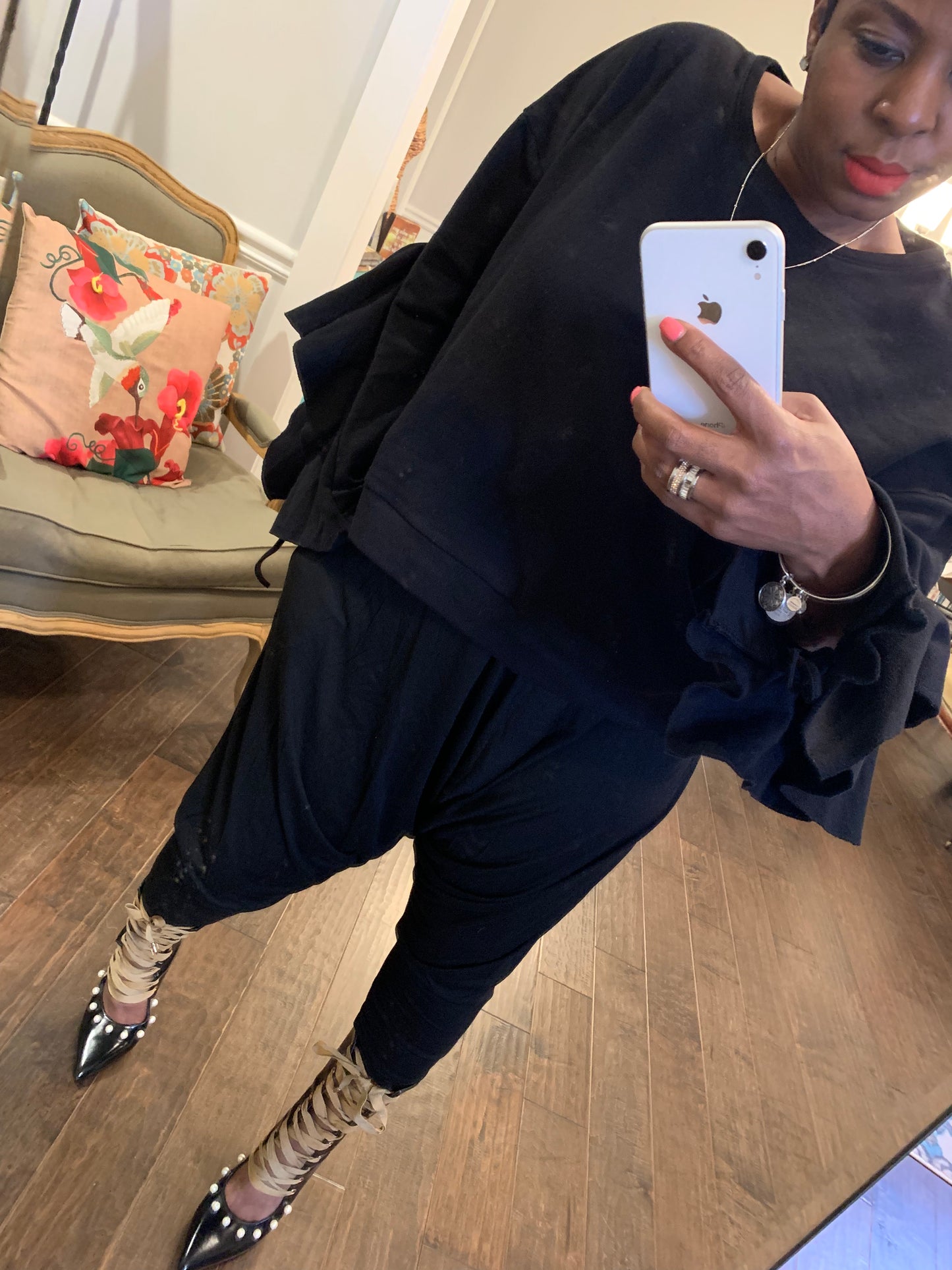 Black Harem Pants/Joggers: Fits Up to 1X