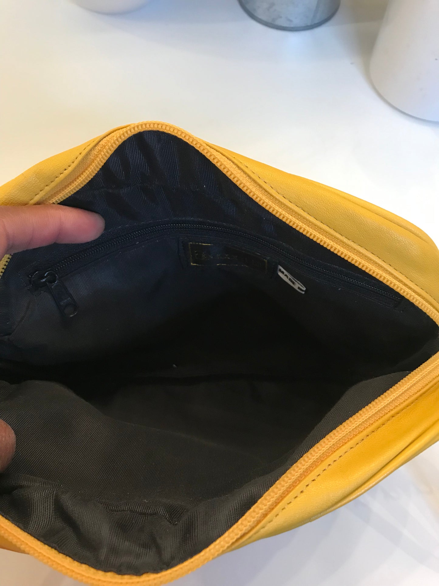 VINTAGE Canary Leather Crossbody!