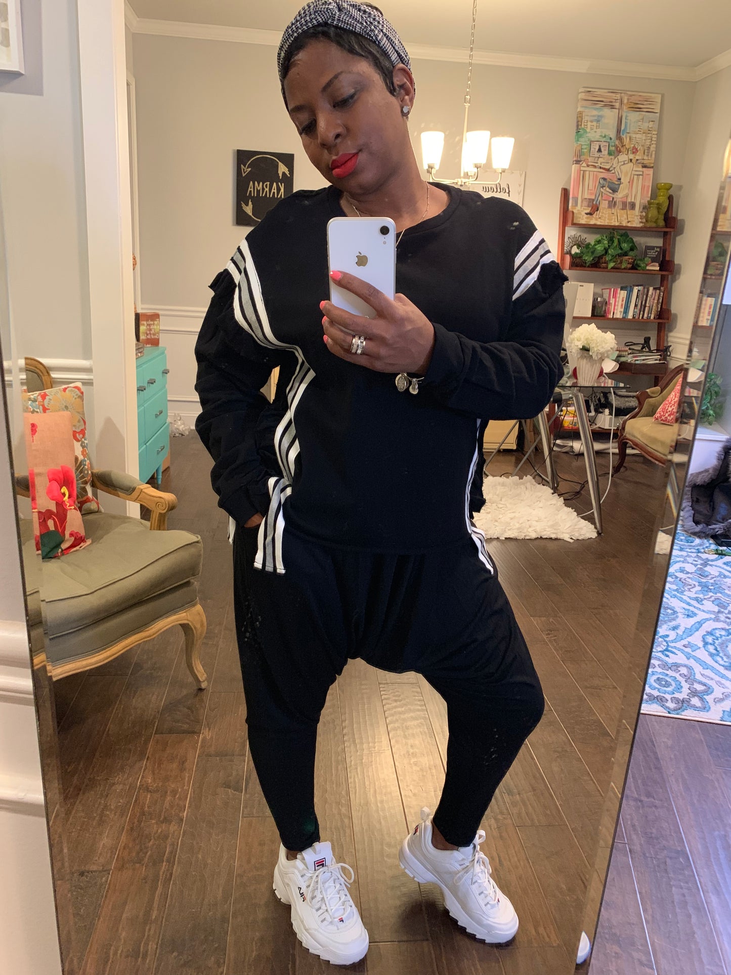 Black Harem Pants/Joggers: Fits Up to 1X