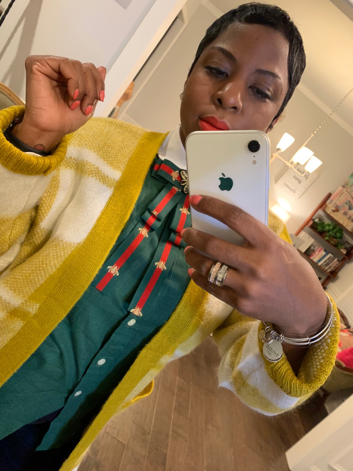 Mustard Plaid Midi Cardigan: Sizes S-1X