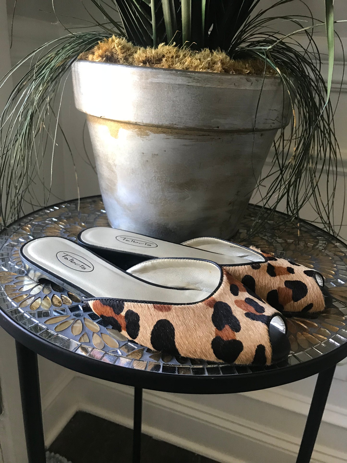 Talbots Leopard Flat Mules! Size 8