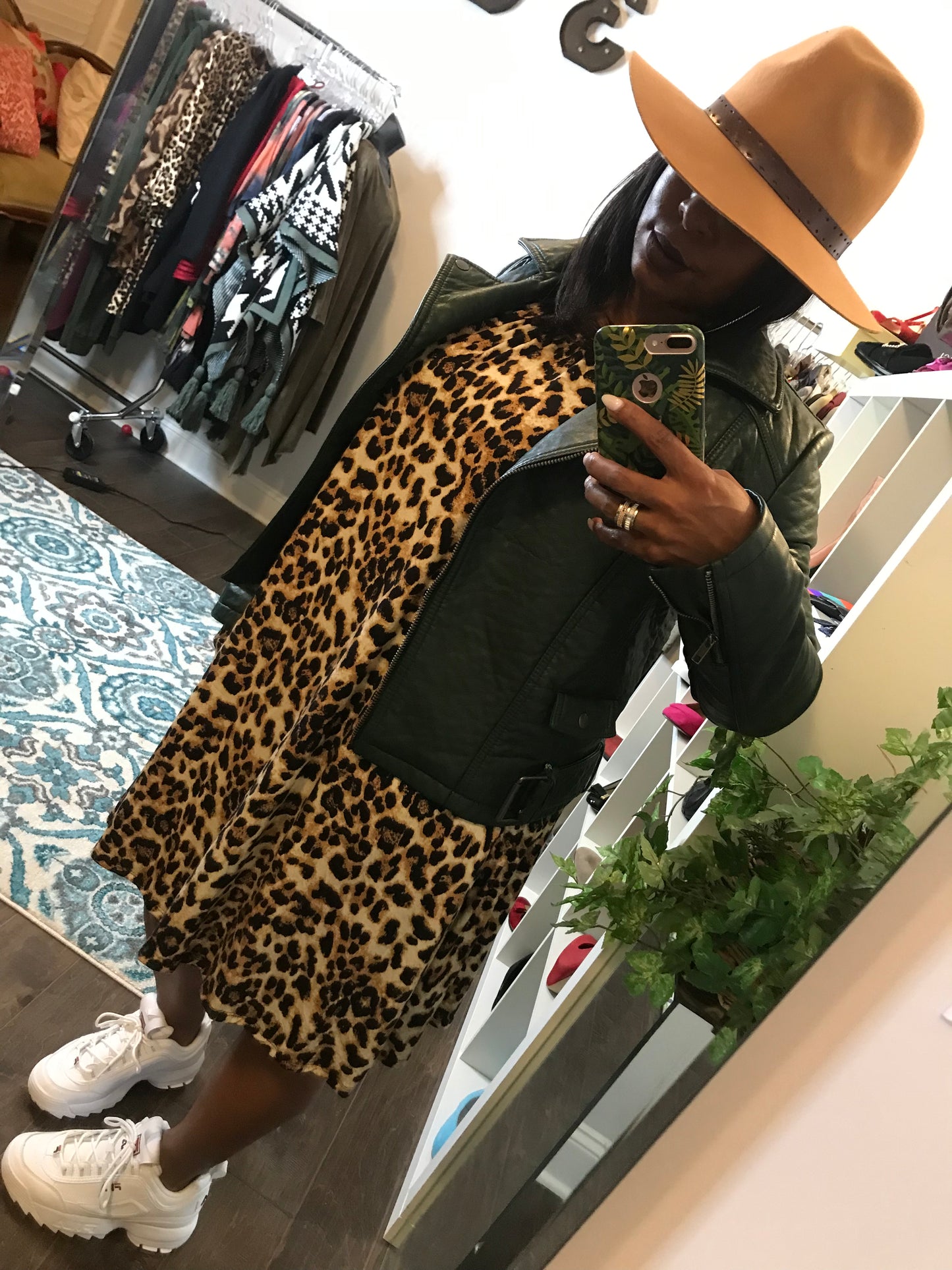 Leopard Bell Sleeve Tunic/Dress! Fits Sizes 1X-3X