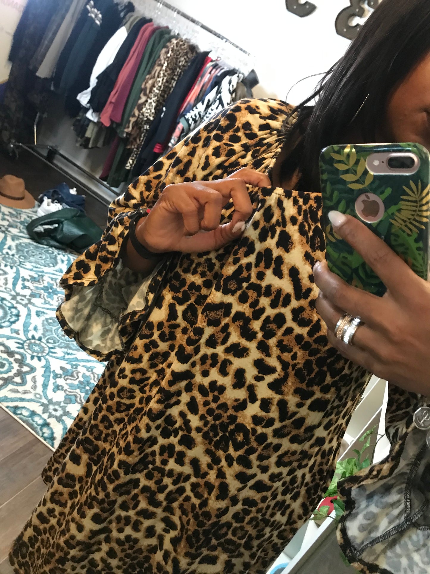 Leopard Bell Sleeve Tunic/Dress! Fits Sizes 1X-3X