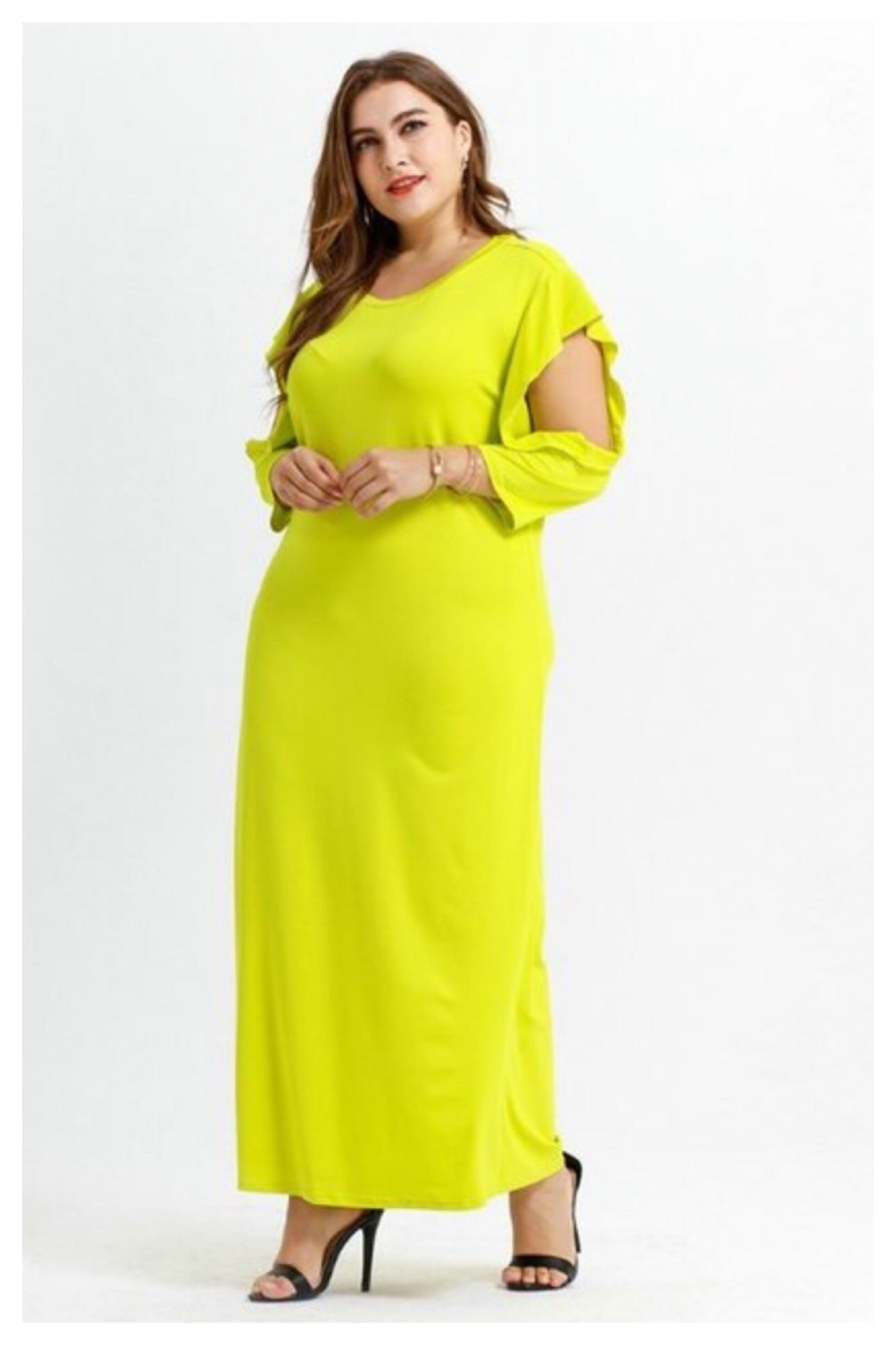 PREORDER: Neon Lime Cut Out Maxi! Sizes 1X-3X