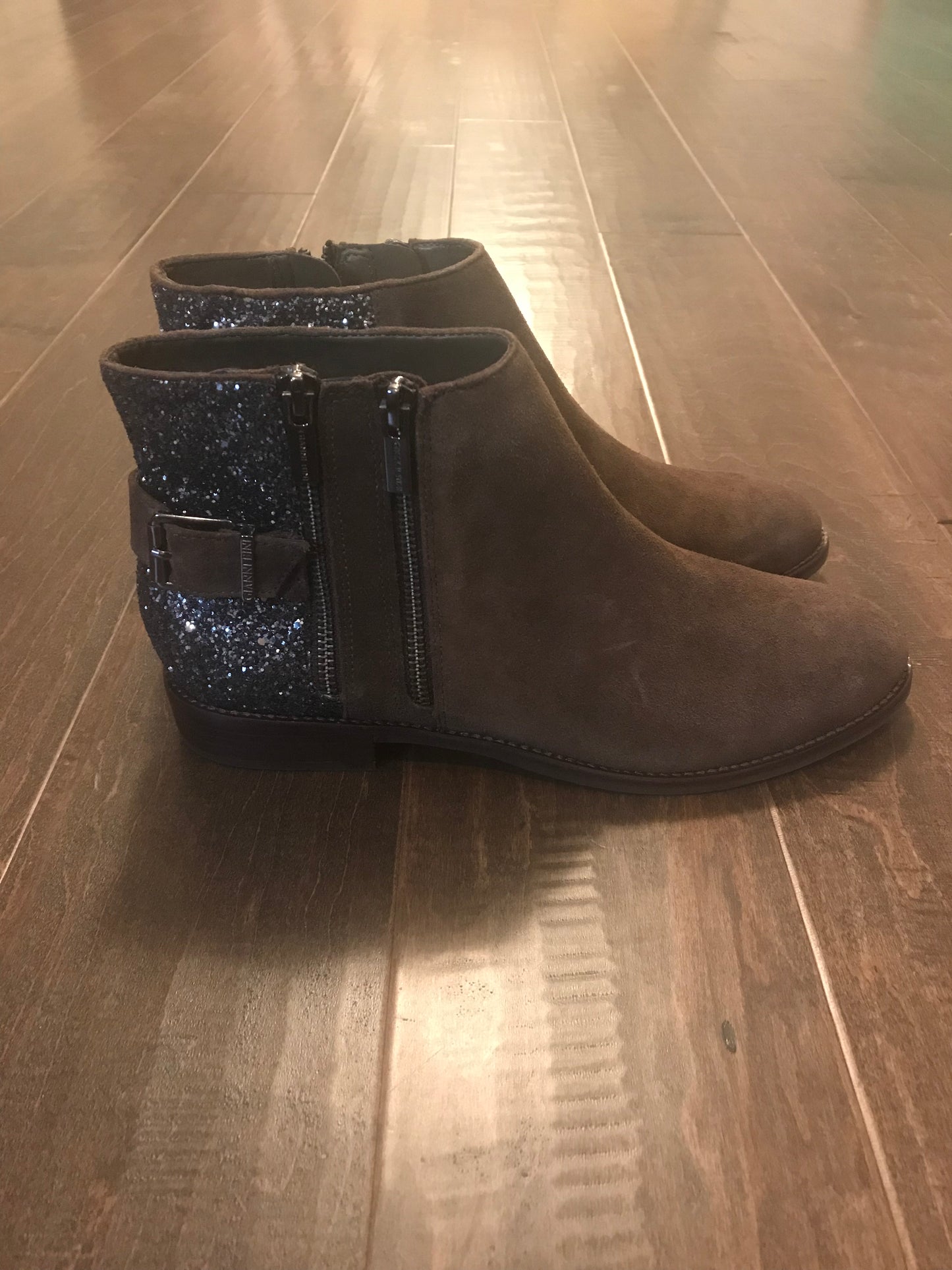 Gianni Bini Suede Glitter Booties: Size 9.5