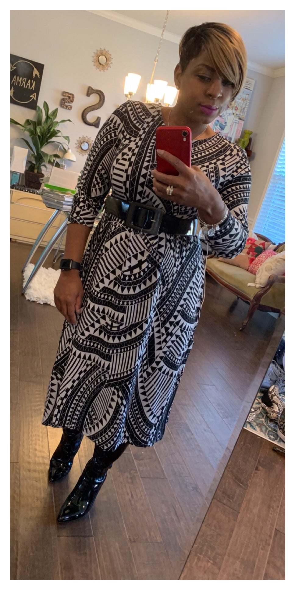 GRAPHIC! Printed Oversized Dress/Tunic: ONE SIZE