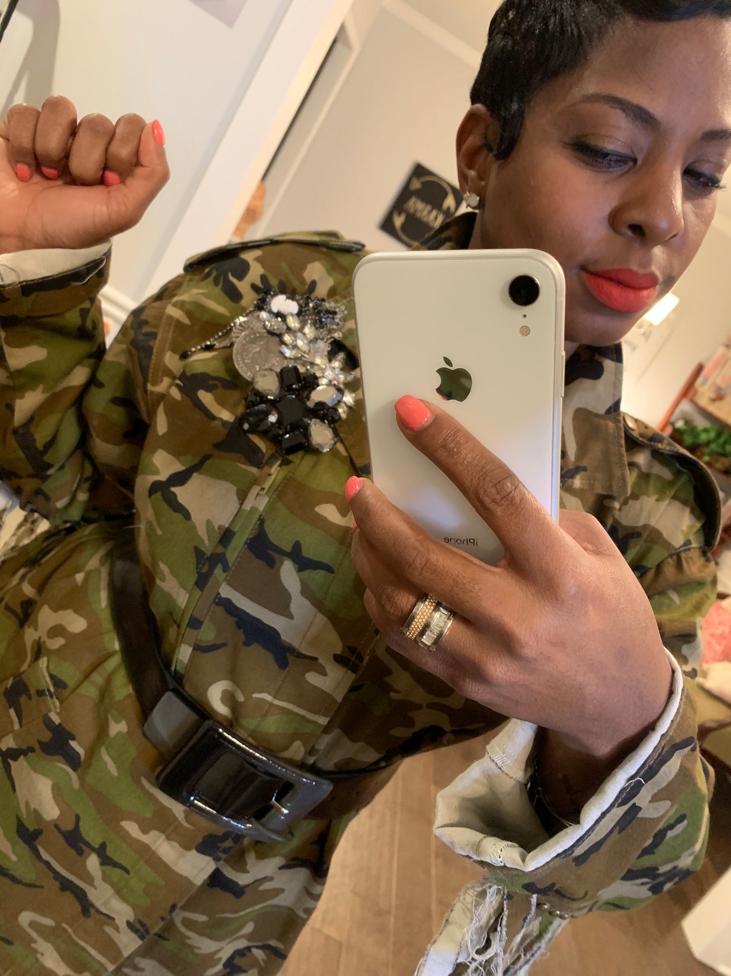 Studded Fringed Sleeve Camo Jacket! Sizes S-3X