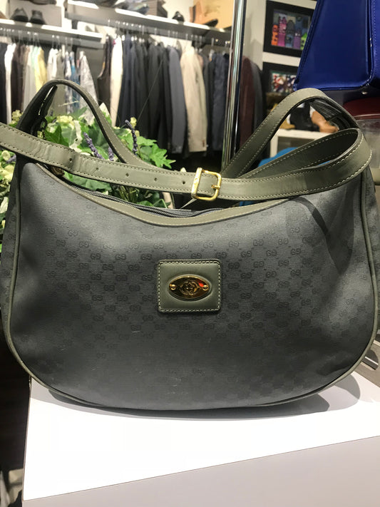 Gucci Vintage Monogrammed Grey Crossbody!