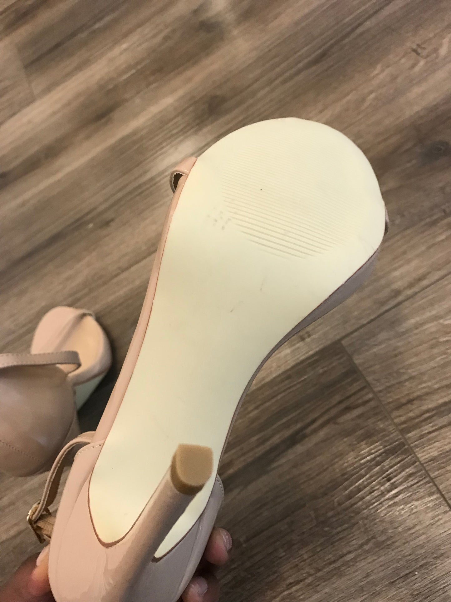 Just Fab Nude Heel Sandals! Size 7.5