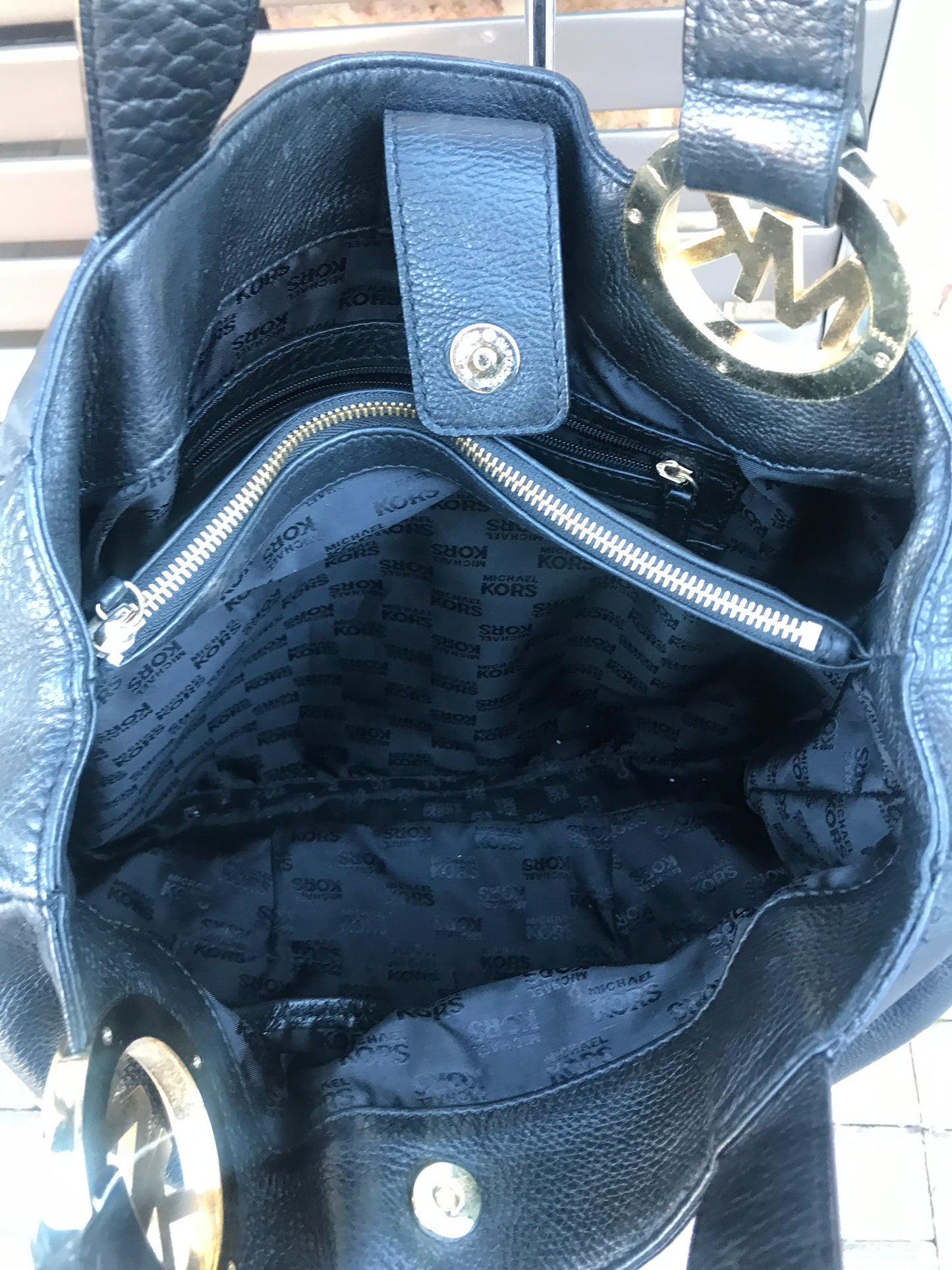 Michael Kors Black Leather Tote!