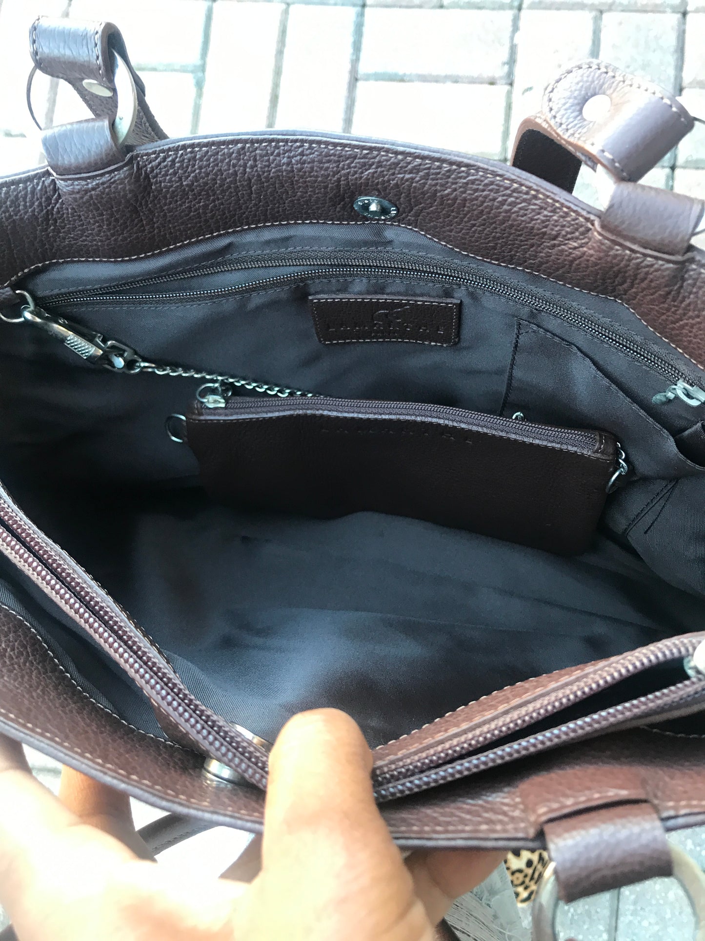 Lamarthe Chocokate Leather Tote: Medium