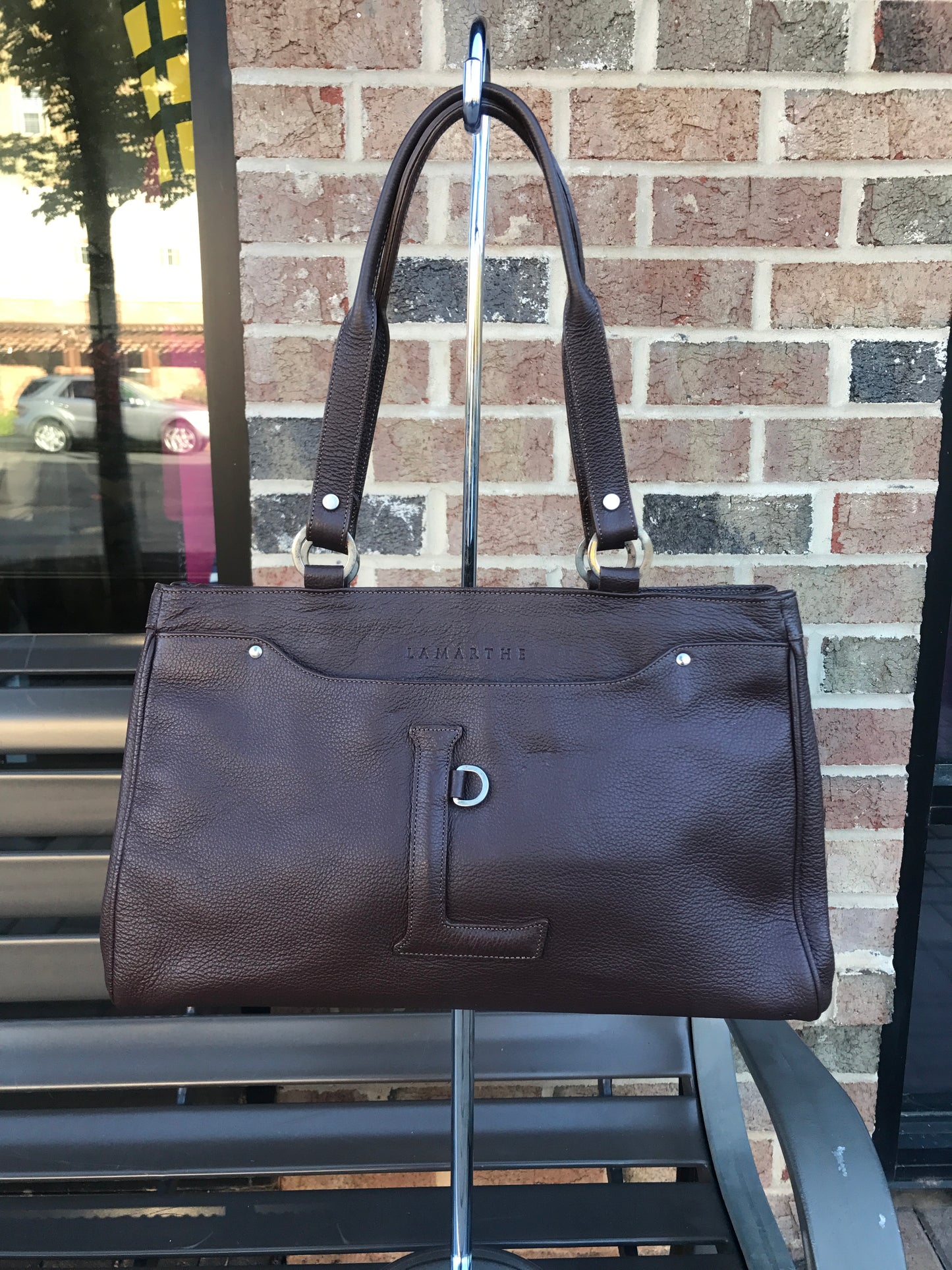 Lamarthe Chocokate Leather Tote: Medium
