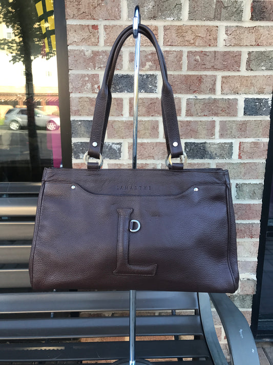 Lamarthe Chocokate Leather Tote: Medium
