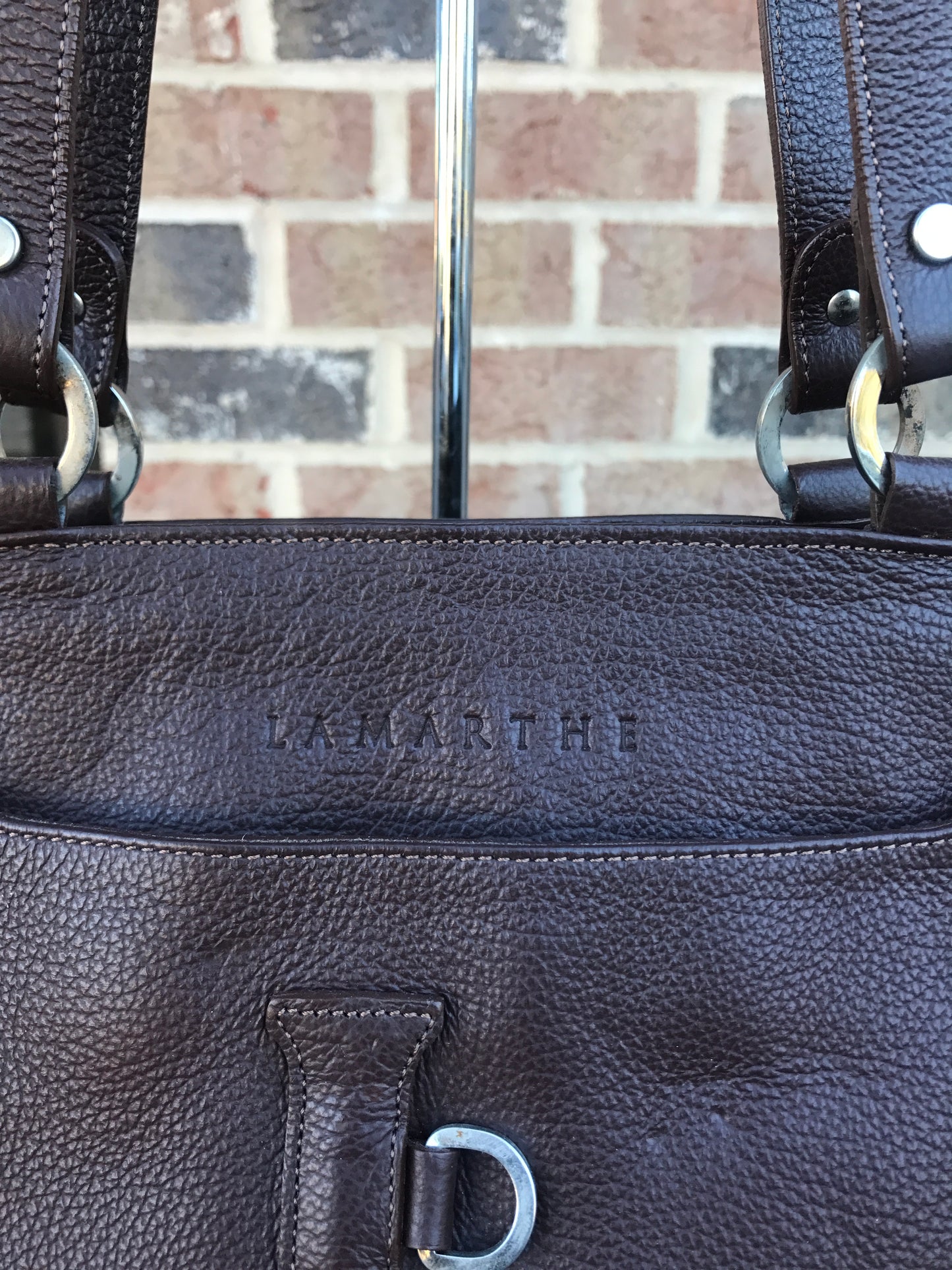 Lamarthe Chocokate Leather Tote: Medium