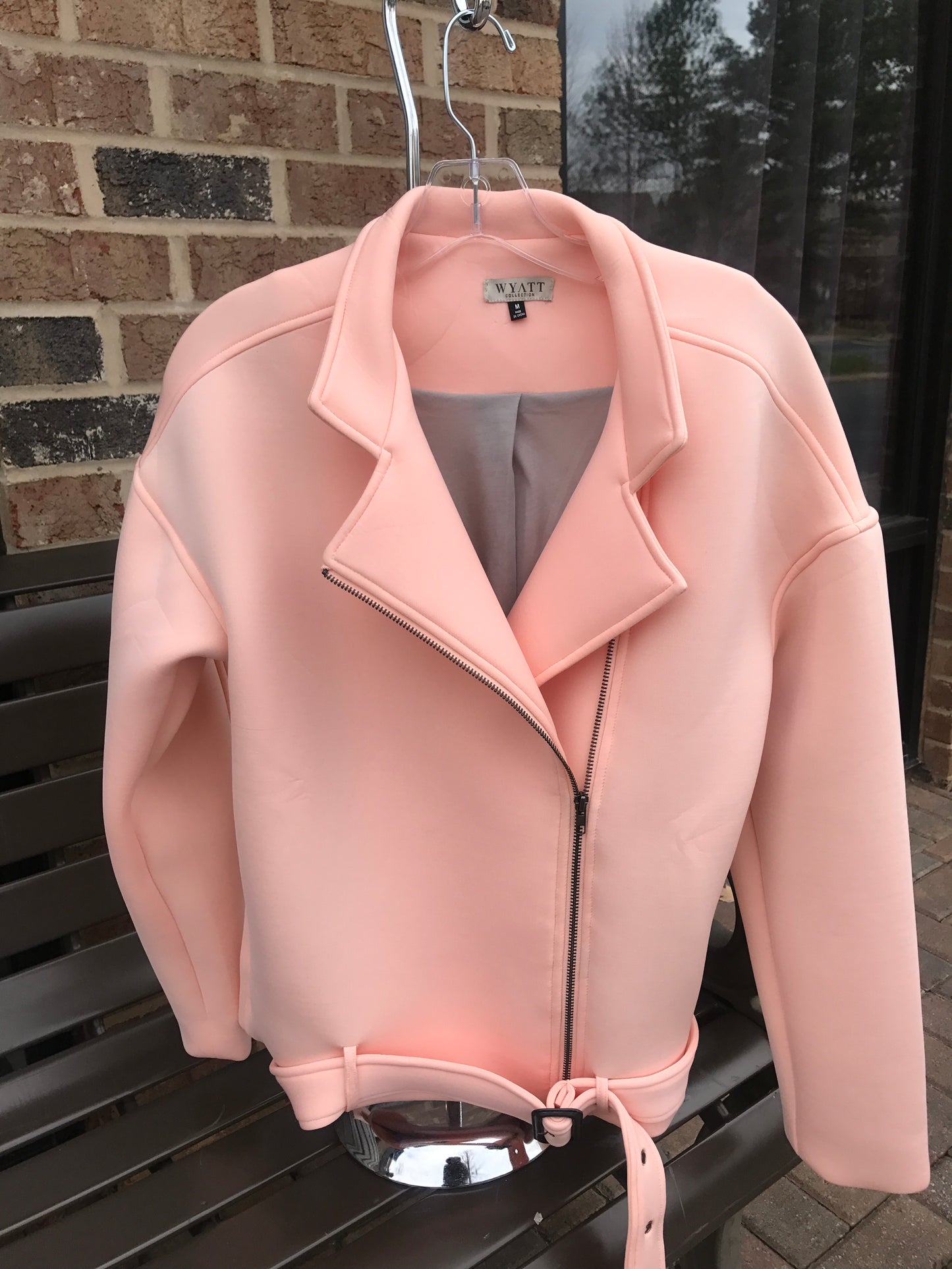 Wyatt Collection Neoprene Moto Jacket: Sz M