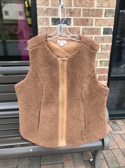 Denim & Co. Fur Vest: Sz 2X