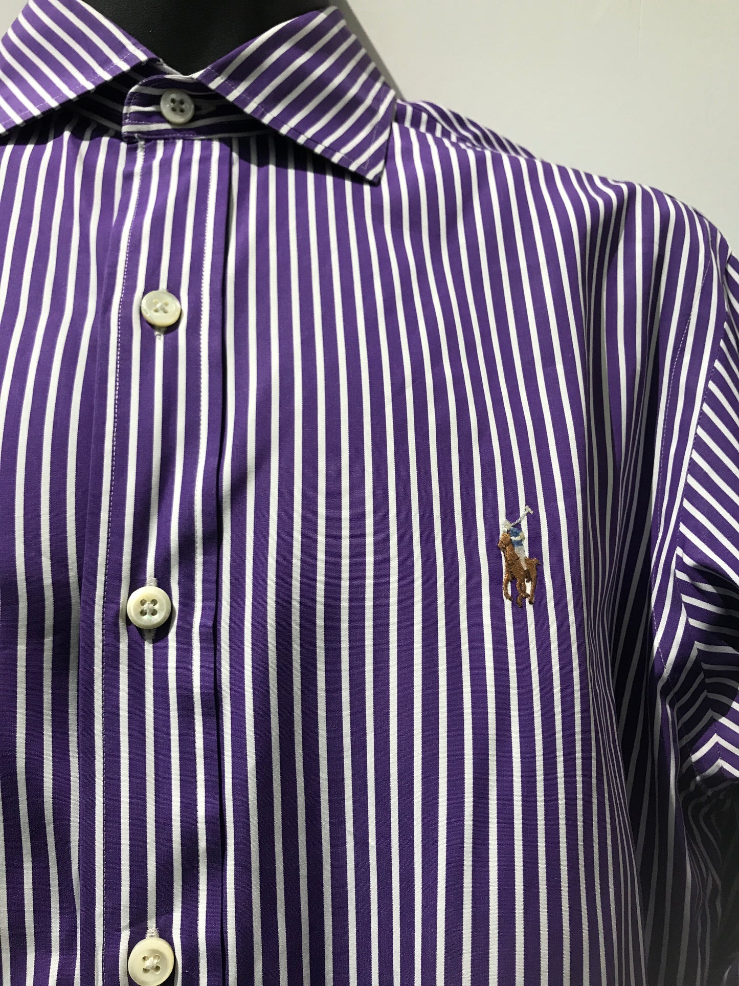 Ralph Lauren Purple Pinstripe Shirt: Sz M