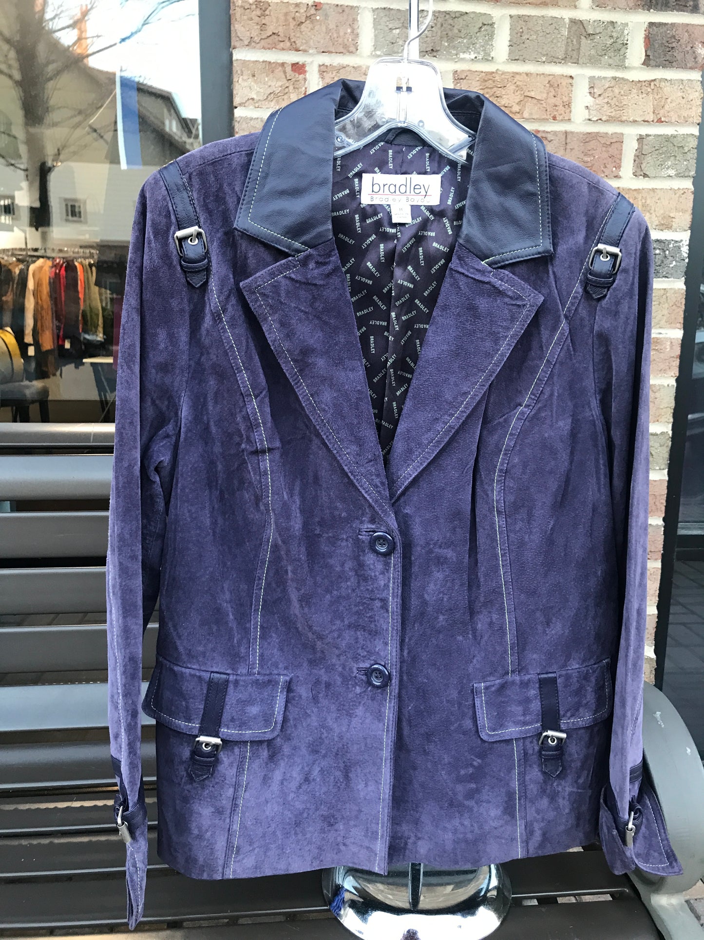 Bradley Navy Suede Jacket: Sz M