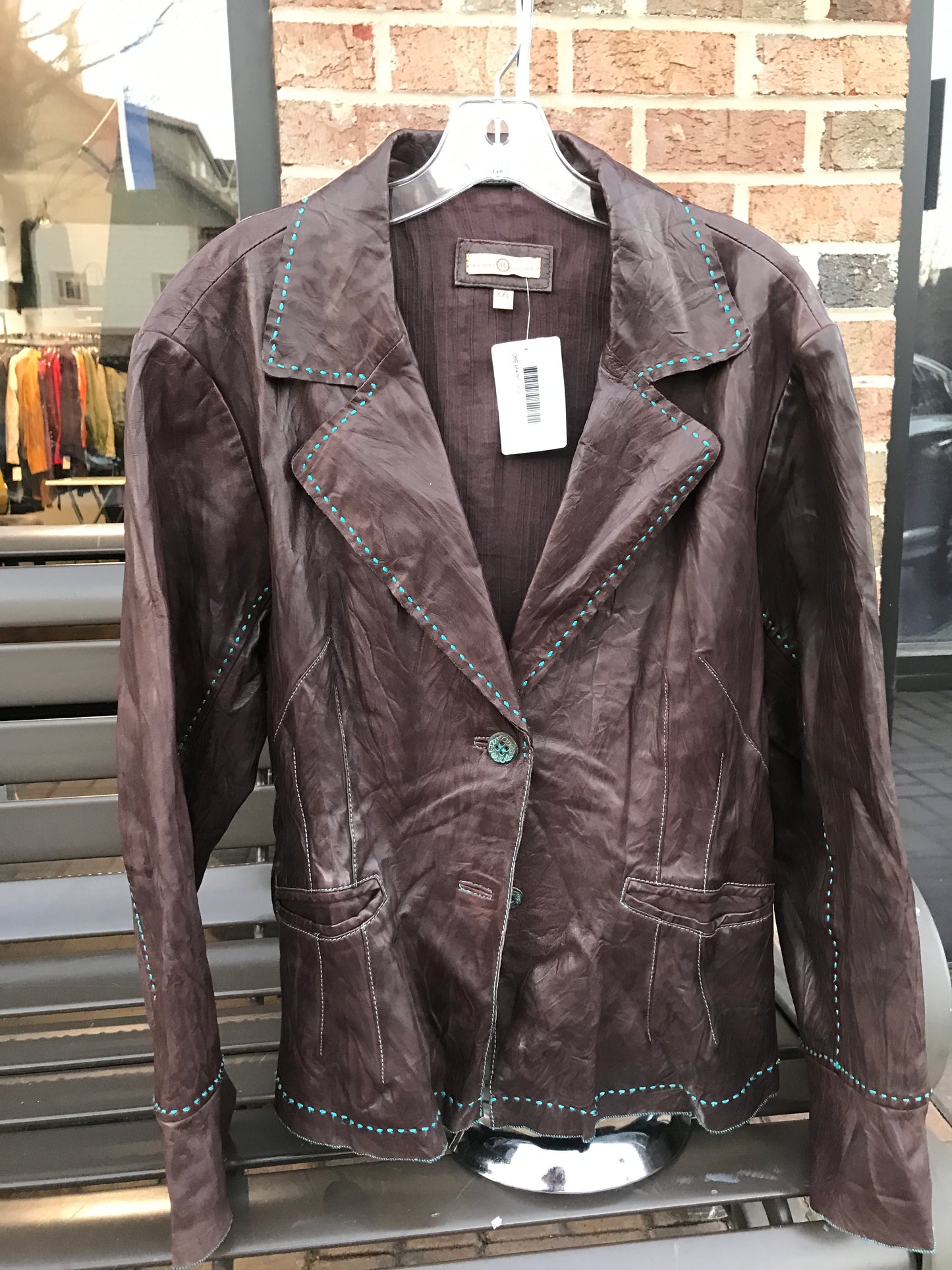 Wilsons Stiched Leather Jacket: Sz 2X