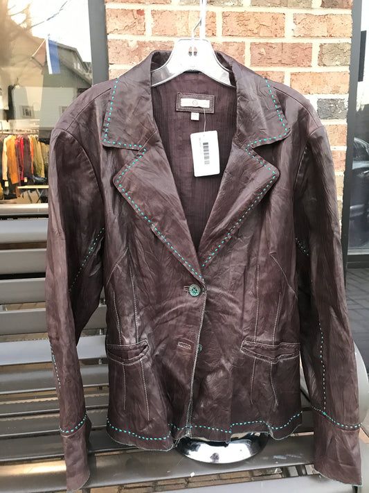 Wilsons Stiched Leather Jacket: Sz 2X