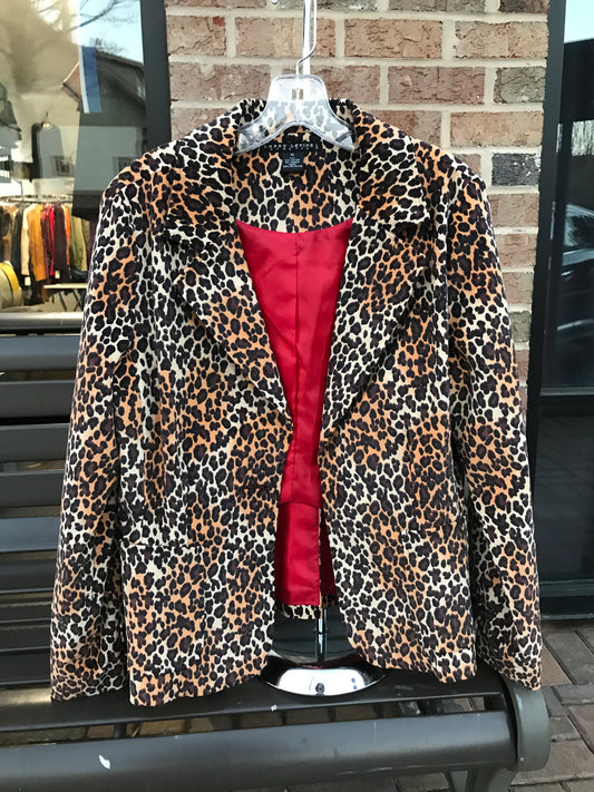 Larry Levine Leopard Corduroy Blazer: Sz 12