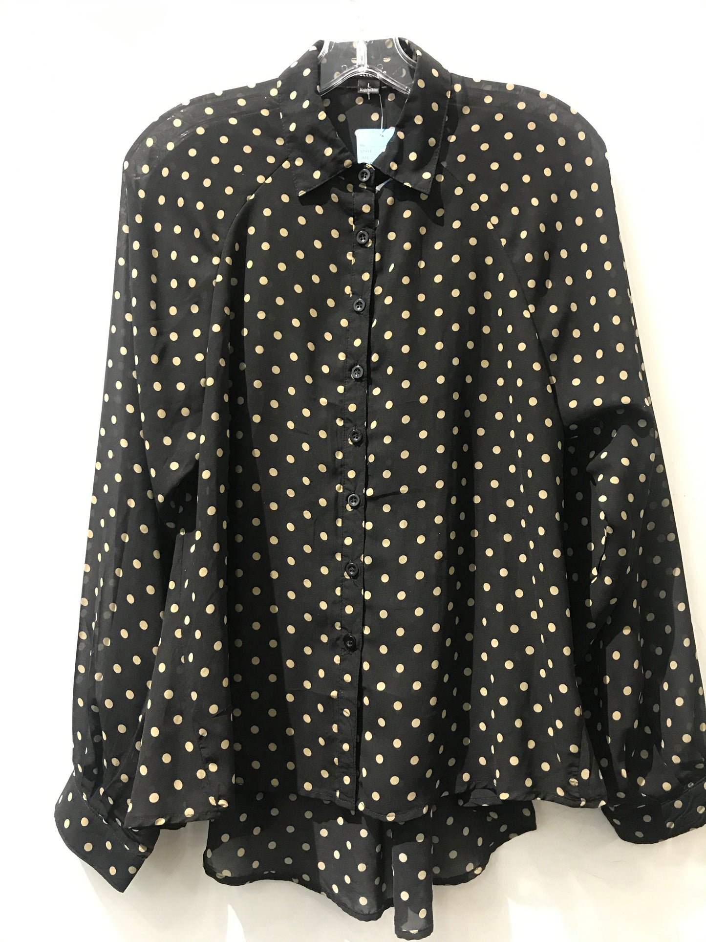 Polka Sheer Blouse: Sz L