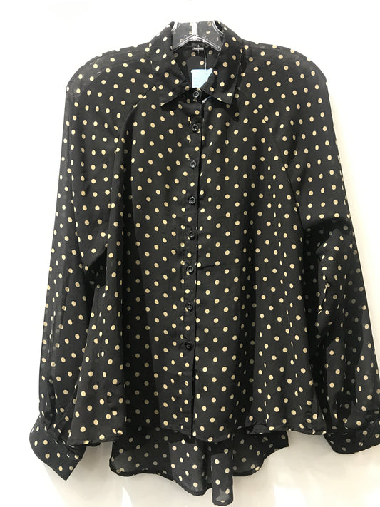 Polka Sheer Blouse: Sz L