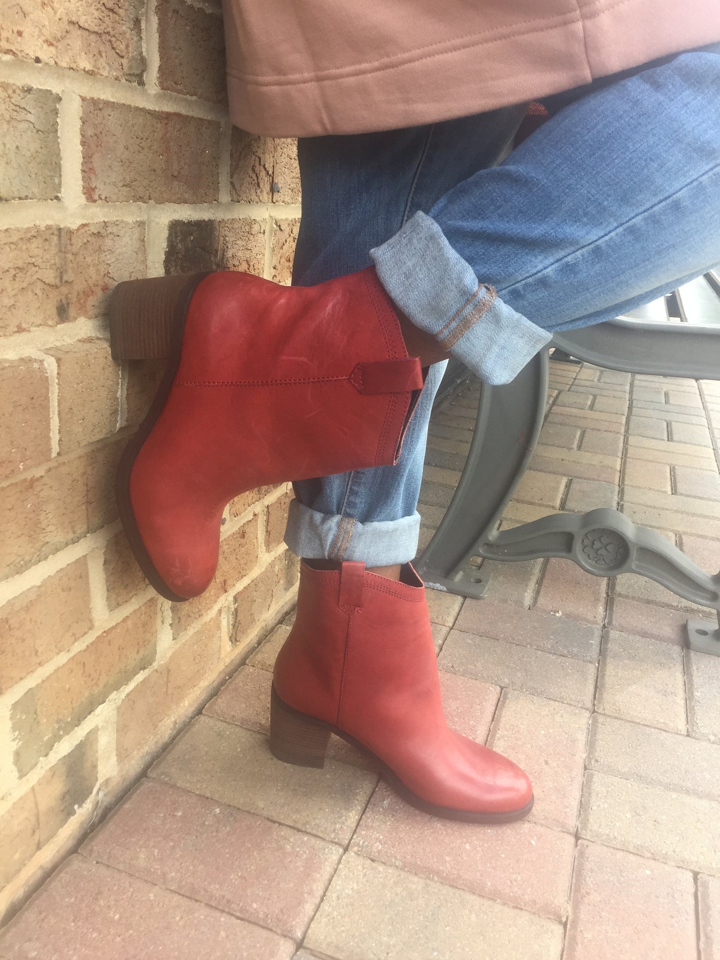 Boutique 9 Red Leather Cowboy Boots: Size 8.5