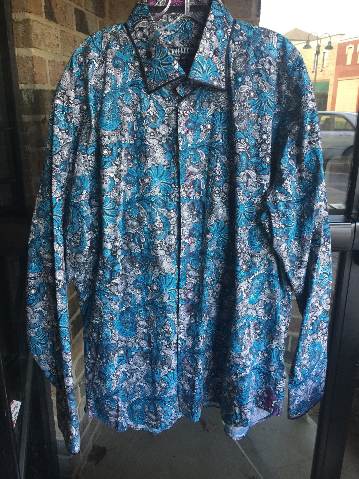 Avenue 21 Turquoise Paisley Shirt: Sz 4X