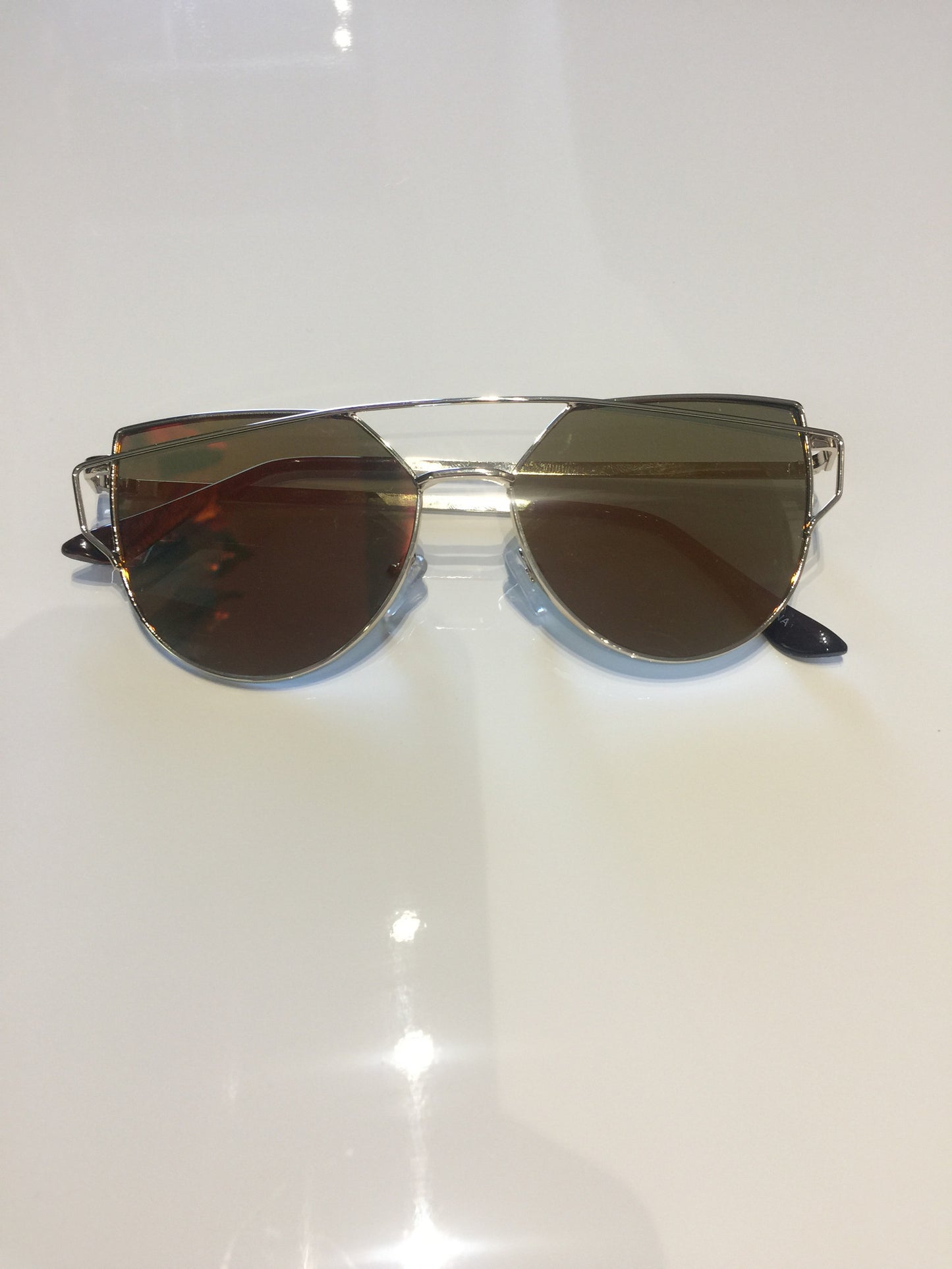 Gold Trimmed Reflective Sunglasses