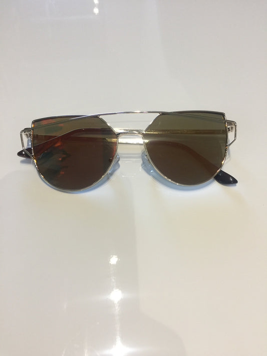 Gold Trimmed Reflective Sunglasses