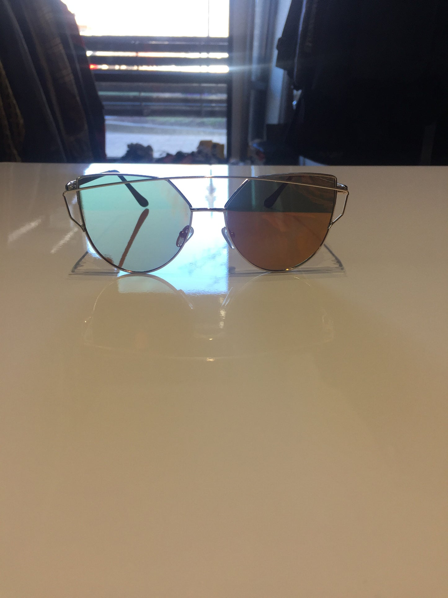 Gold Trimmed Reflective Sunglasses