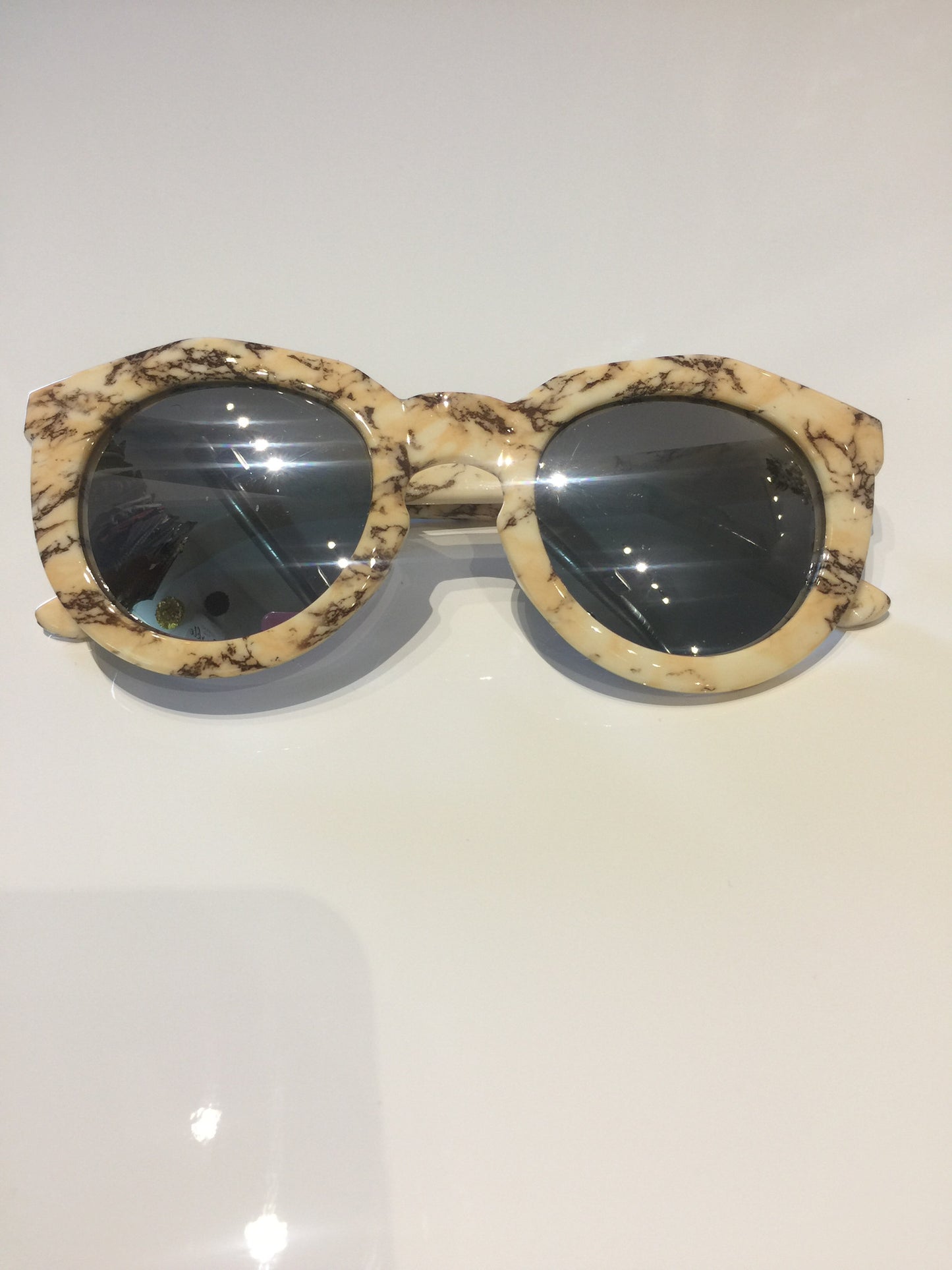 Cream & Chocolate Marble Sunglasses