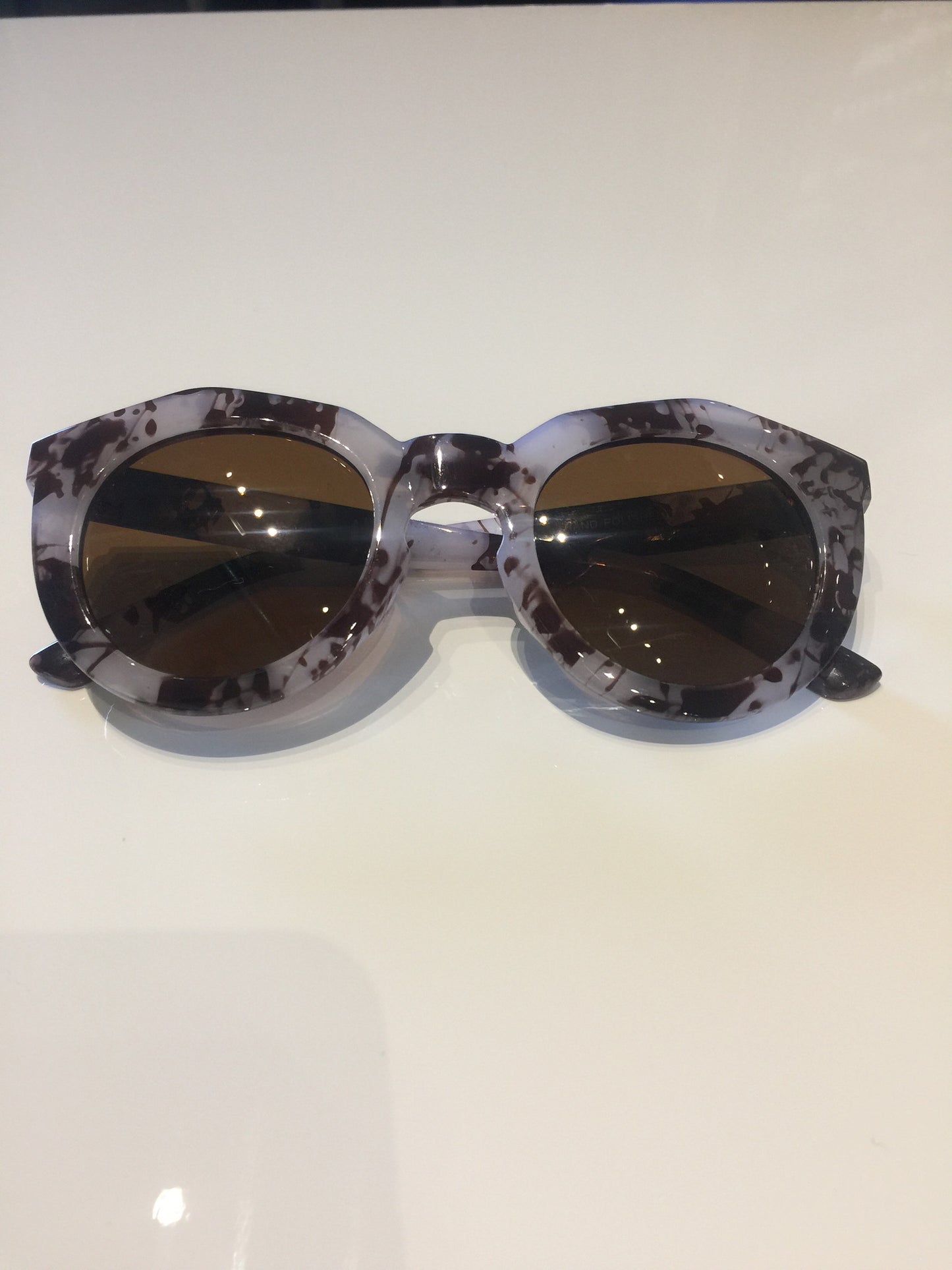 Light Blue & Brown Marble Sunglasses