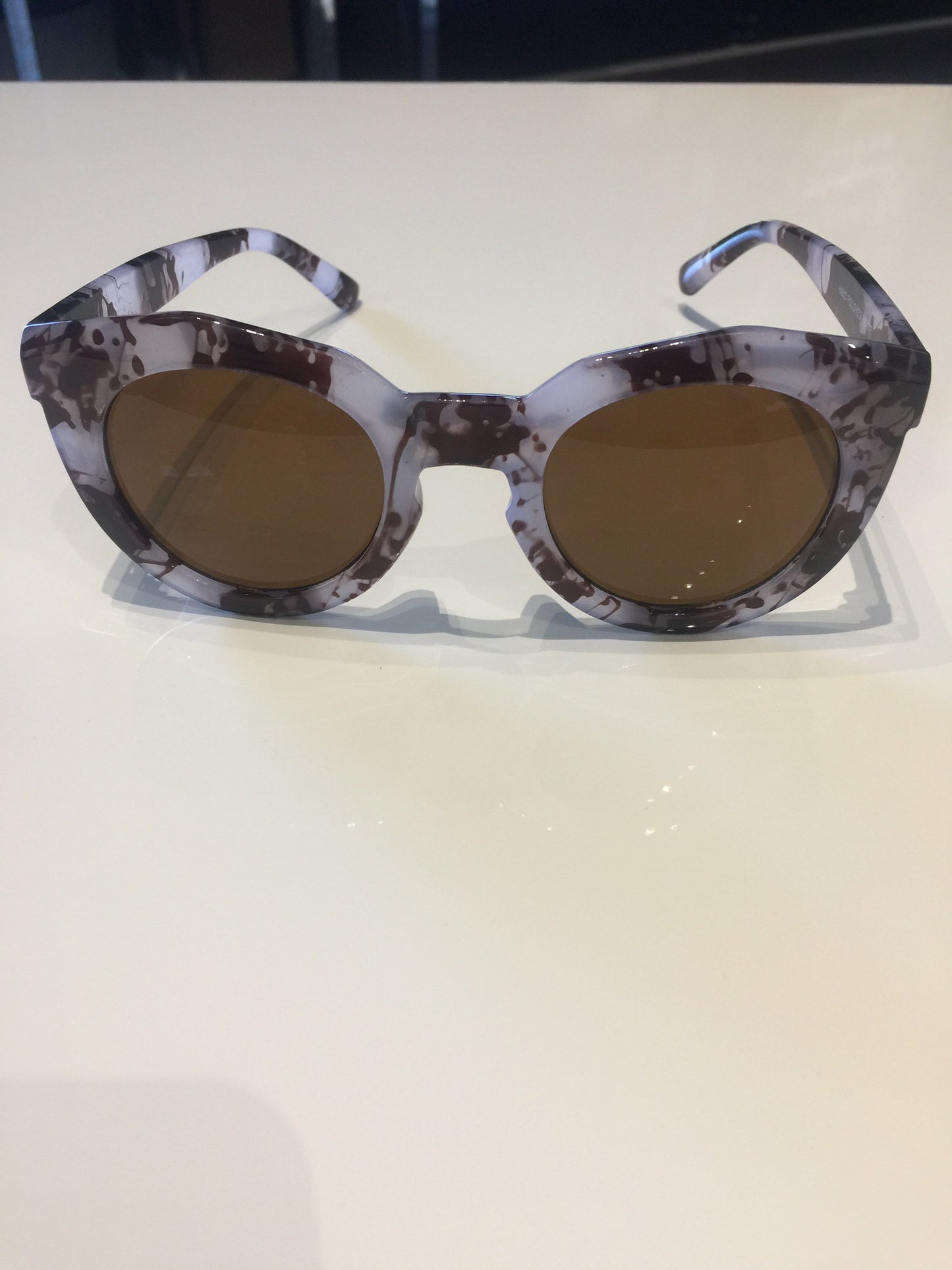 Light Blue & Brown Marble Sunglasses