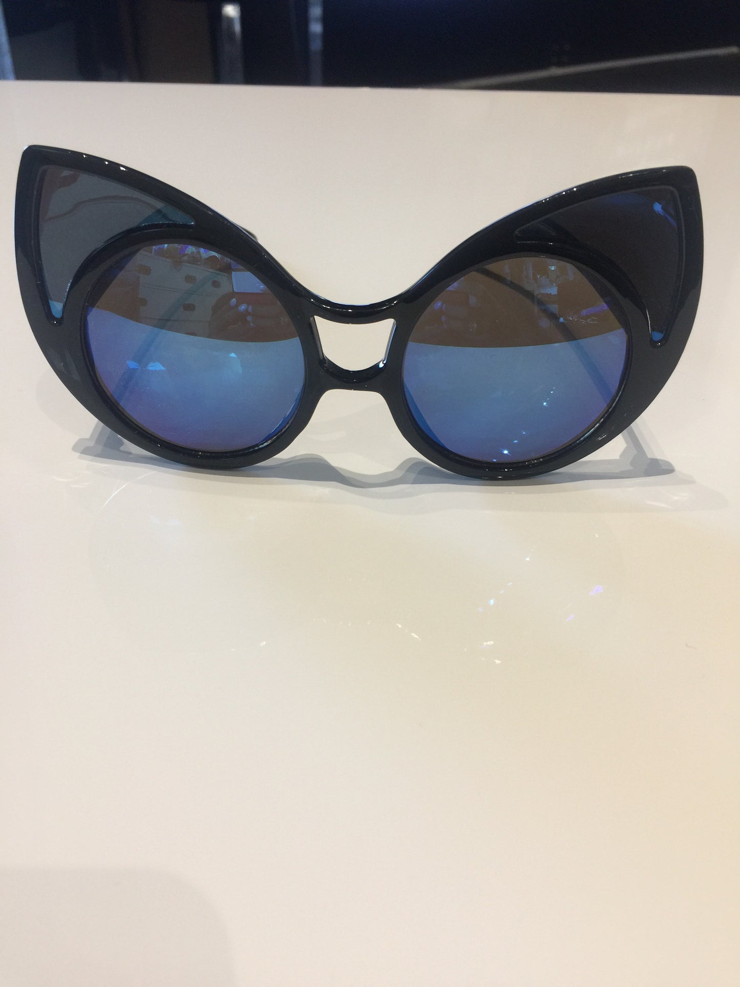 Cat Eye Reflective Oversized Sunglasses