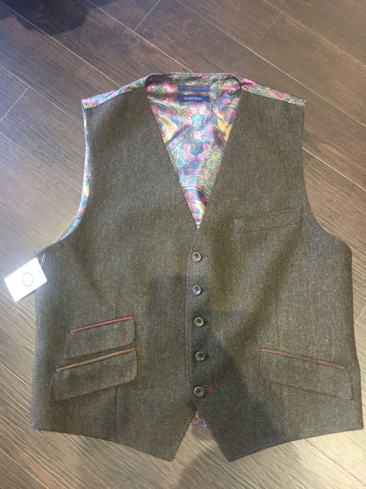 Men's Ted Baker Brown Tweed Vest: Sz M