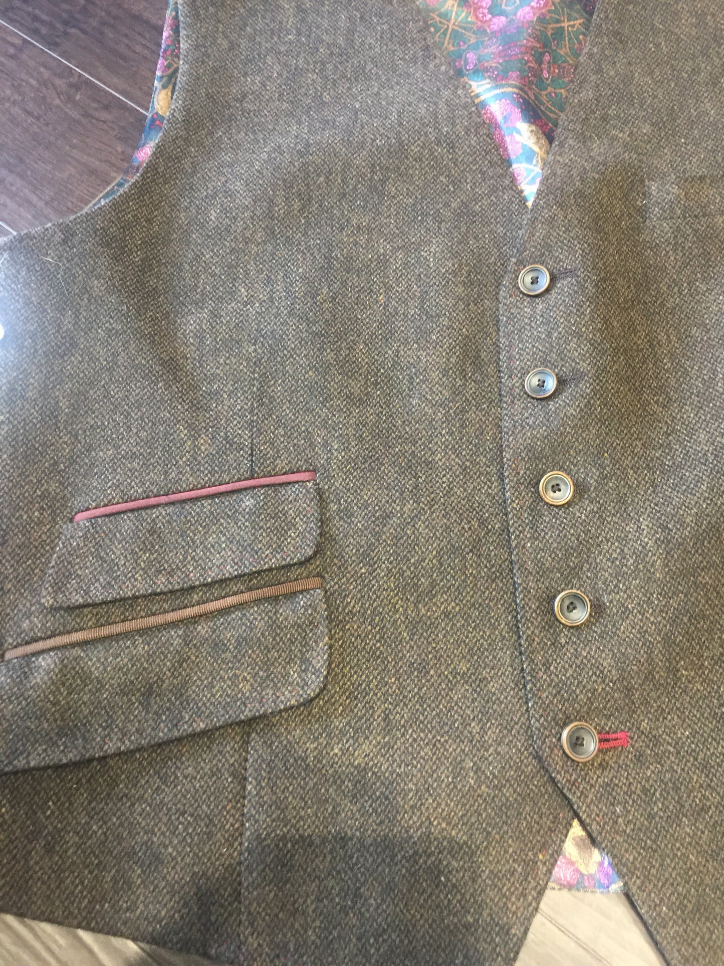 Men's Ted Baker Brown Tweed Vest: Sz M