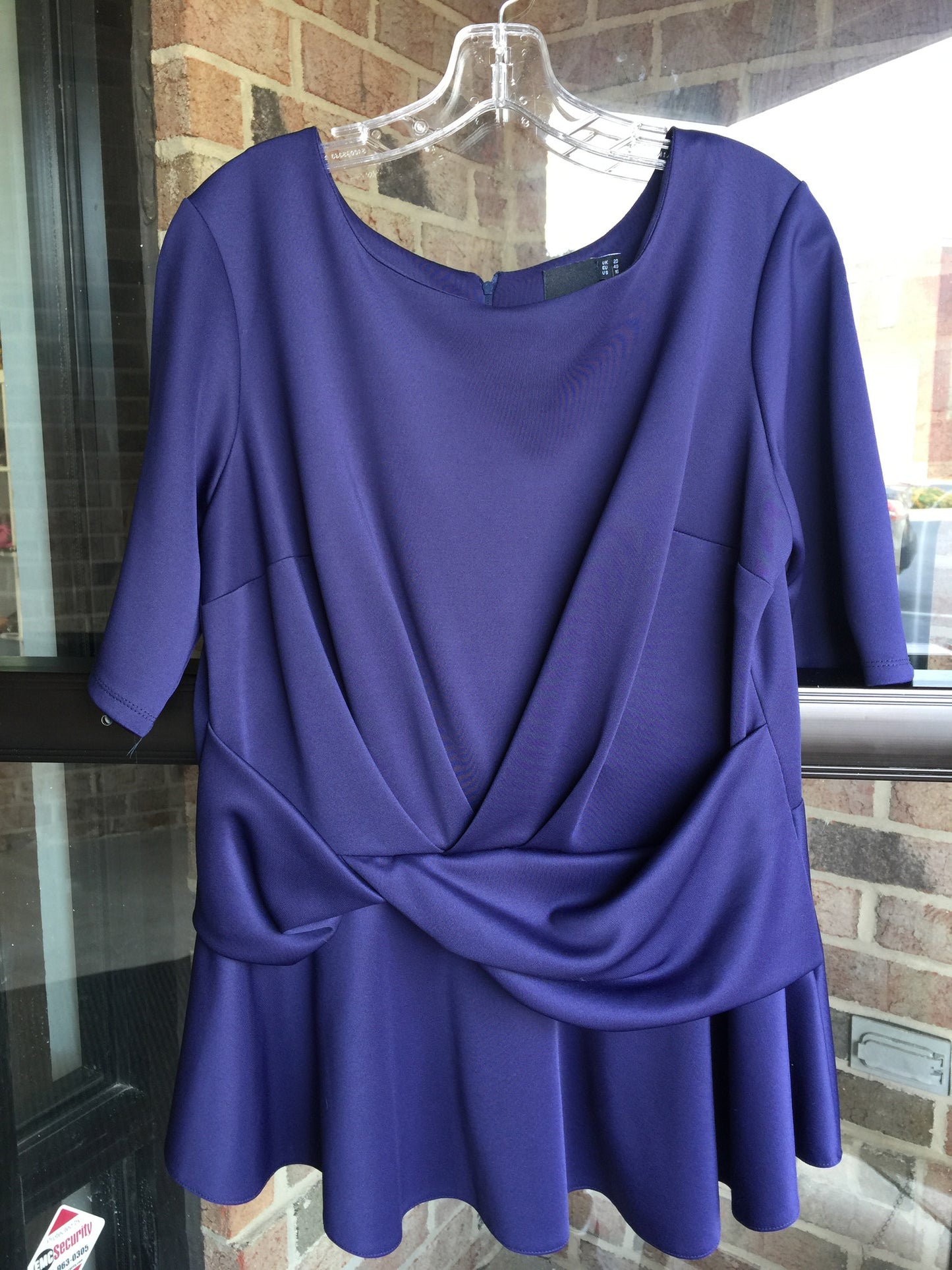 Asos Curve Navy Neoprene Peplum: Sz 16