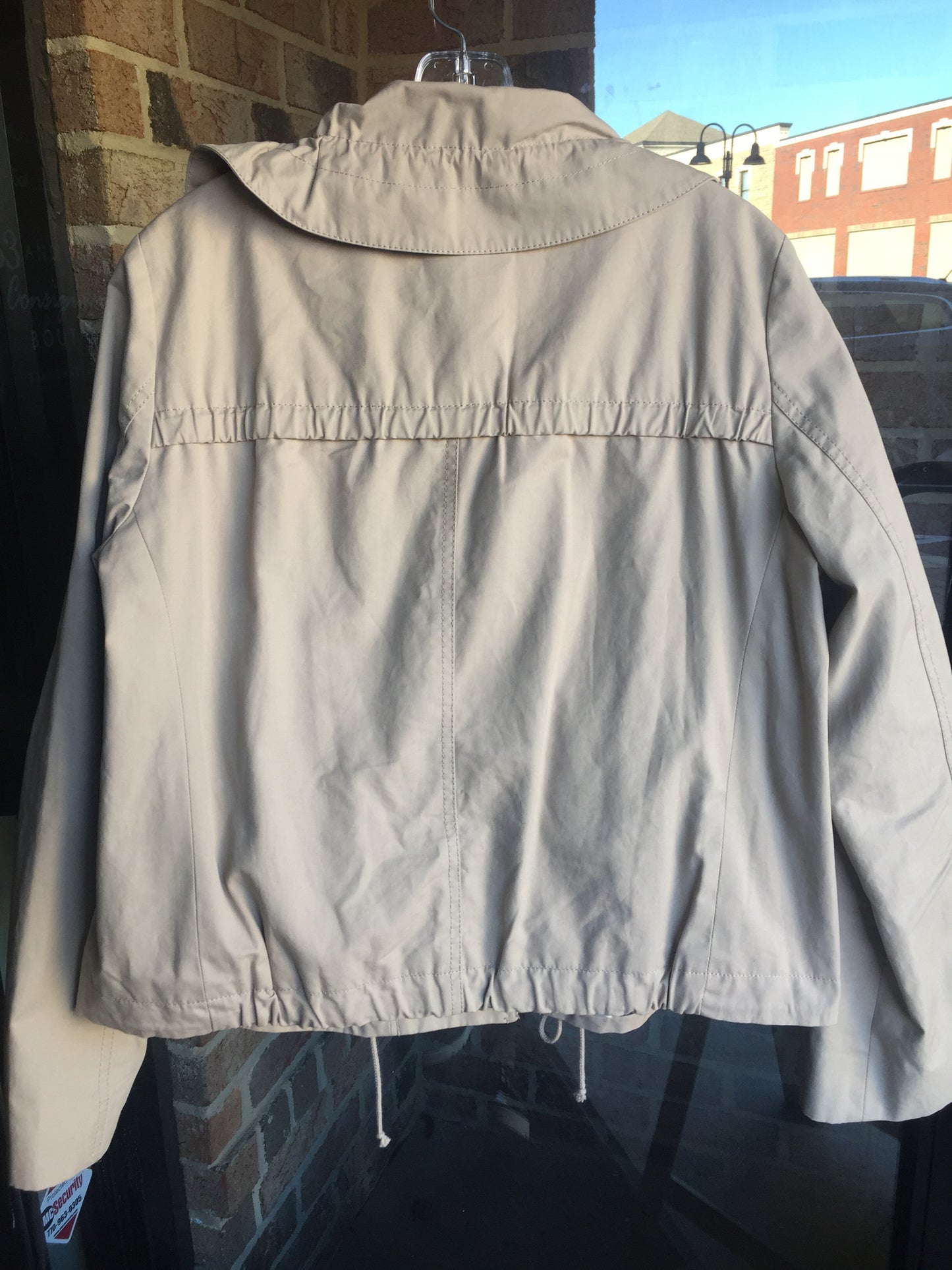 LOFT Tan Ruffled Windbreaker Jacket: Sz M