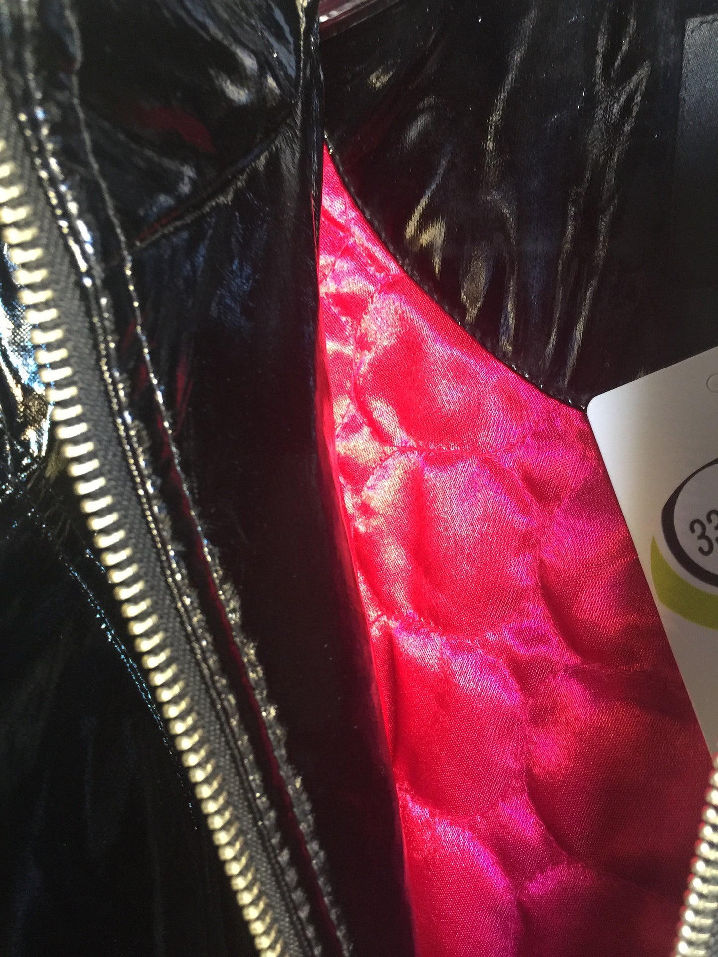 Express Black Patent Rain Jacket: Size S