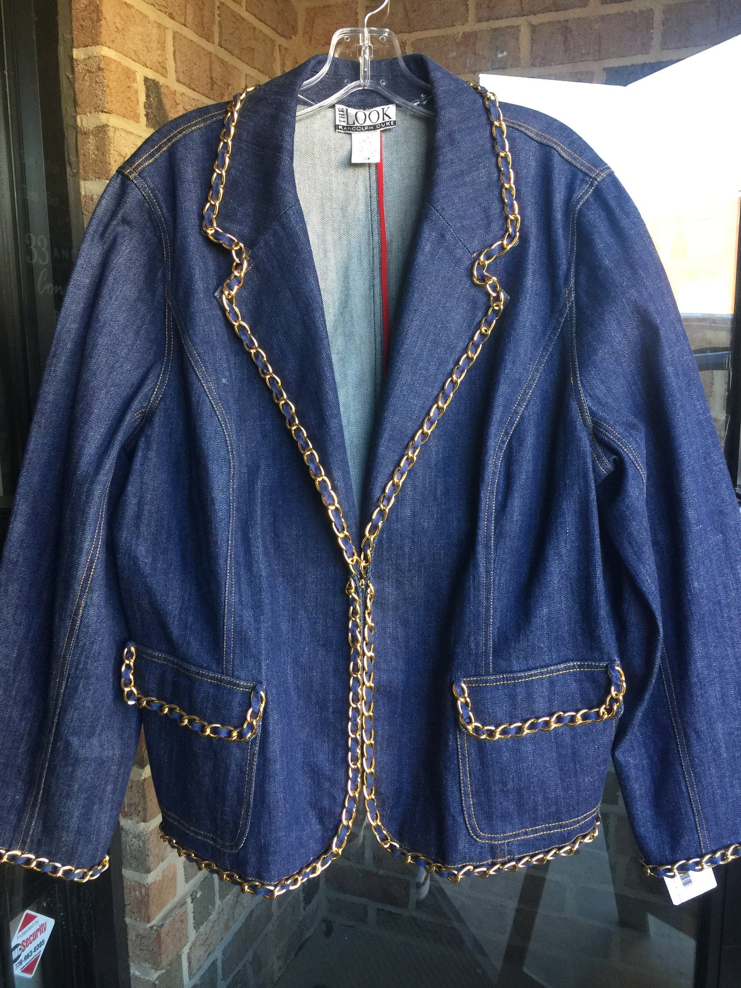 Randolph Duke Gold Chained Denim Blazer: Sz 20